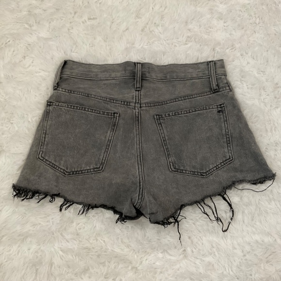 Madewell Button Fly Relaxed Denim Shorts - Grey - Size 26 - Picture 10 of 11